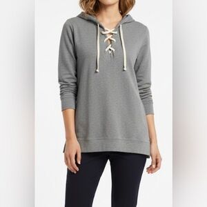 GAP Heather Gray Lace-Up Sweatshirt